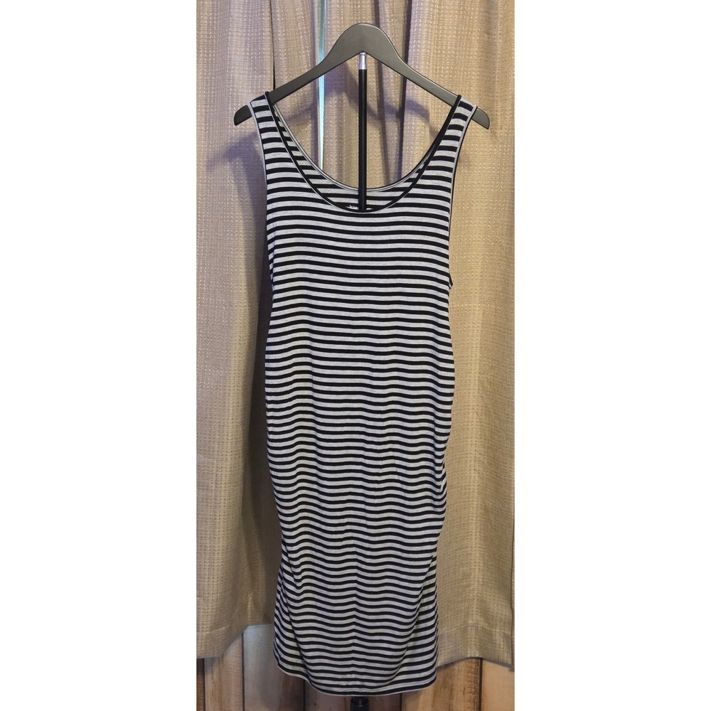 Liz Lange Maternity Striped Sleeveless Dress Women's Size Medium Black Gray